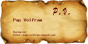 Pap Volfram névjegykártya